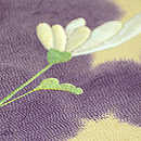 菊の刺繍の名古屋帯　質感・風合