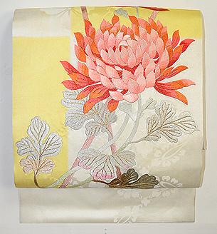 大輪菊の刺繍帯