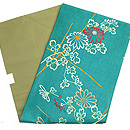 青緑地菊の刺繍帯 帯裏