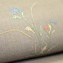秋草の竹屋町風刺繍名古屋帯　質感・風合