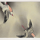 千鳥に十三夜月縮緬染名古屋帯　前中心