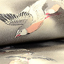 千鳥に十三夜月縮緬染名古屋帯　質感・風合