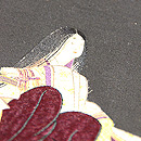 黒地刺繍歌詠み名古屋帯　質感・風合