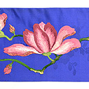 モクレンの刺繍名古屋帯 前中心