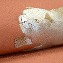 蝶々に子犬の刺繍帯 質感・風合