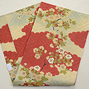 雲取りに枝桜綸子染名古屋帯　帯裏