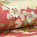 雲取りに枝桜綸子染名古屋帯　質感・風合