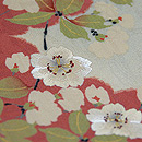 雲取りに枝桜綸子染名古屋帯　質感・風合