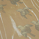 木目模様に千鳥塩瀬名古屋帯　質感・風合