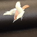 水仙にひよどり刺繍名古屋帯 質感・風合