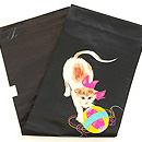 リボン首輪の子猫と毬刺繍名古屋帯 帯裏