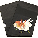 二羽の兎の図刺繍名古屋帯　帯裏