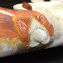 二羽の兎の図刺繍名古屋帯　質感・風合
