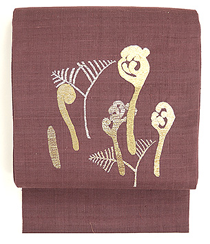 蕨としのぶ草刺繍名古屋帯