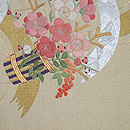 葵花束可憐刺繍名古屋帯　前中心