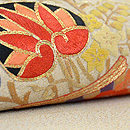 葵花束可憐刺繍名古屋帯　質感・風合