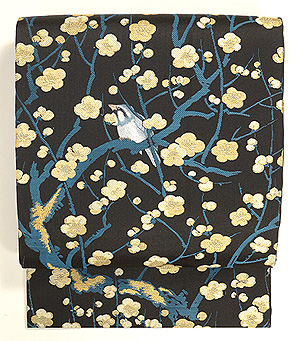 梅にうぐいす名古屋帯