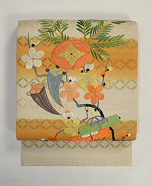 松に宝珠文刺繍名古屋帯