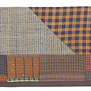 縞と格子寄せ裂名古屋帯　前中心