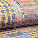 縞と格子寄せ裂名古屋帯　質感・風合