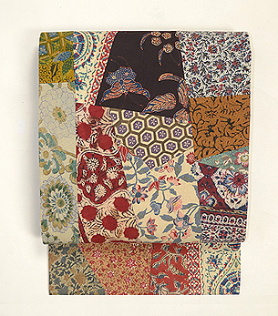 各国の更紗づくし切嵌名古屋帯