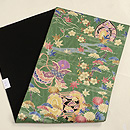 江戸解楽器尽し模様染名古屋帯(緑)　帯裏