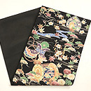 江戸解楽器尽し模様染名古屋帯(黒)　帯裏