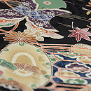 江戸解楽器尽し模様染名古屋帯(黒)　質感・風合