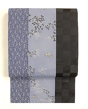 江戸小紋と市松寄せ裂名古屋帯