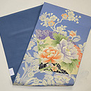 扇面に牡丹と春の花々染名古屋帯　帯裏