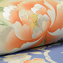 扇面に牡丹と春の花々染名古屋帯　質感・風合