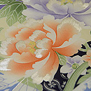 扇面に牡丹と春の花々染名古屋帯　質感・風合