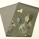 瓢箪と雀染名古屋帯　帯裏