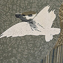 瓢箪と雀染名古屋帯　質感・風合