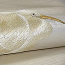 水辺に鷺の刺繍帯　質感・風合