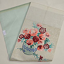 アールデコ薔薇刺繍名古屋帯　帯裏
