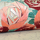 アールデコ薔薇刺繍名古屋帯　質感・風合
