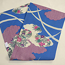 雲取りに花の丸絹紅梅織染名古屋帯　帯裏