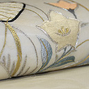 流水に団扇地紙刺繍紗開き名古屋帯 質感・風合