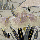 流水に団扇地紙刺繍紗開き名古屋帯 質感・風合