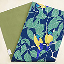 枝葉とインコ染名古屋帯　帯裏