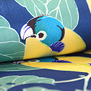 枝葉とインコ染名古屋帯　質感・風合