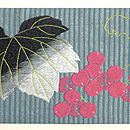 夏の果物にコオロギ刺繍名古屋帯 前中心