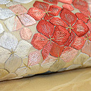 紫陽花刺繍紗名古屋帯　質感・風合