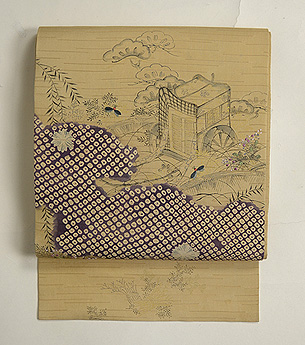 里山の御所車に蛍変わり絽名古屋帯