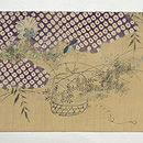 里山の御所車に蛍変わり絽名古屋帯 前中心