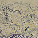 里山の御所車に蛍変わり絽名古屋帯 質感・風合