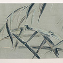 柳に蝉刺繍名古屋帯　前中心