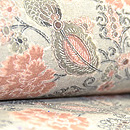 カーネーションの和更紗名古屋帯 質感・風合