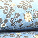 浦野理一作　バラの花型染め半幅帯　前中心